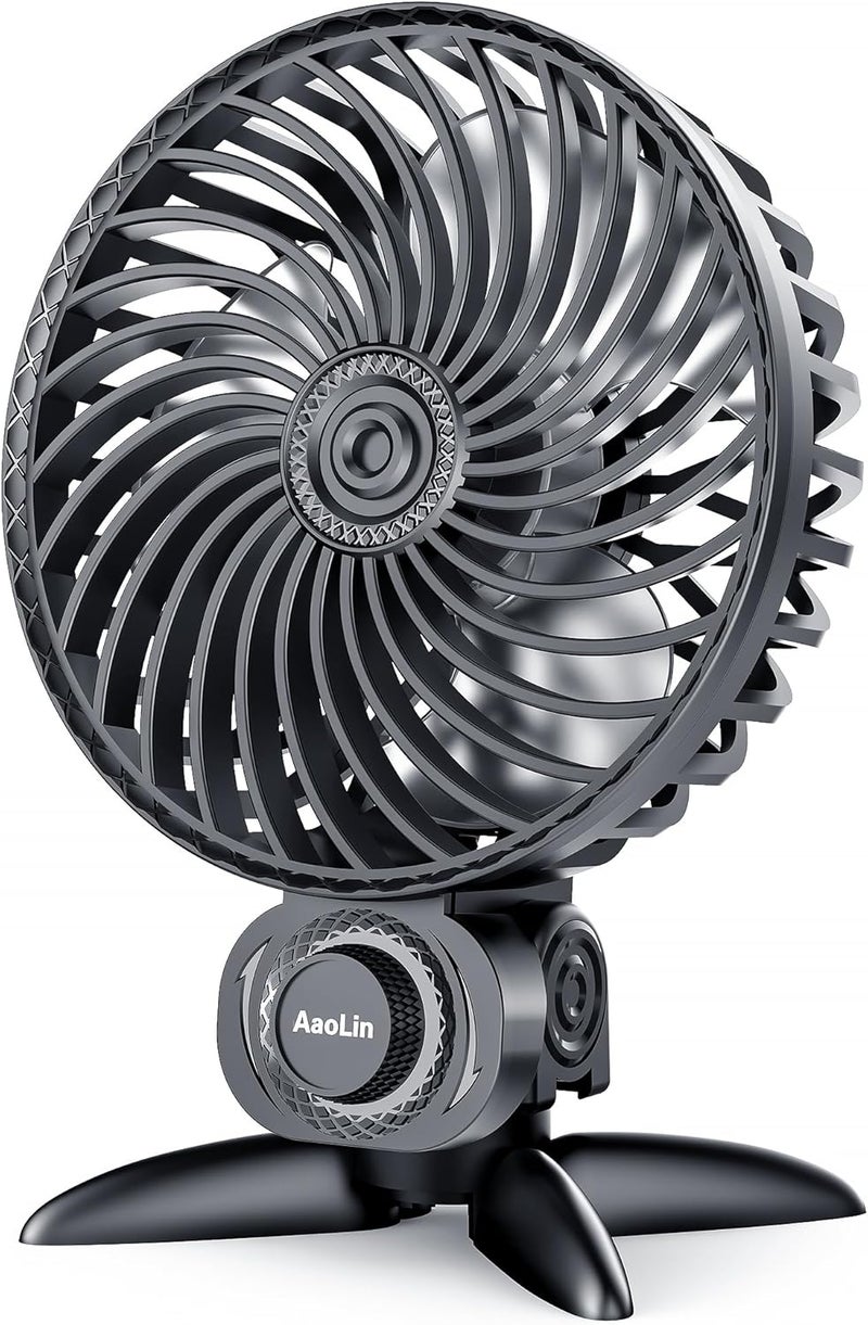 AaoLin USB Small Fan, Desk Fans with CVT Variable Speeds, Strong Cooling Airflow, Quiet Portable, Desktop Mini Personal Fan for Room, Home,Office, Bedroom-USB Powered (Black-02) - Image 1
